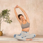 Buddha Stones Dark Blue Flower Gym Leggings Women's Yoga Pants - image 14