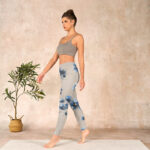 Buddha Stones Dark Blue Flower Gym Leggings Women's Yoga Pants - image 13