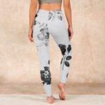 Buddha Stones Black White Rose Gym Leggings Women's Yoga Pants - image 15