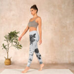 Buddha Stones Black White Rose Gym Leggings Women's Yoga Pants - image 13