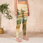 Buddha Stones Green Mountains Clouds Mist Print Fitness Leggings Women's Yoga Pants - image 4