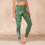 Buddha Stones Green Bamboo Rock Flower Print Gym Leggings Women's Yoga Pants - SeaGreen - US18，UK/AU22，EU50 (4XL) - image 1