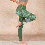 Buddha Stones Green Bamboo Rock Flower Print Gym Leggings Women's Yoga Pants - image 16