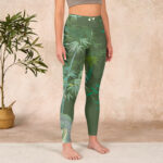 Buddha Stones Green Bamboo Rock Flower Print Gym Leggings Women's Yoga Pants - image 4