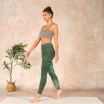 Buddha Stones Green Bamboo Rock Flower Print Gym Leggings Women's Yoga Pants - image 13