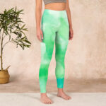 Buddha Stones Green Ink Wash Pattern Gym Leggings Women's Yoga Pants - image 4