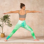 Buddha Stones Green Ink Wash Pattern Gym Leggings Women's Yoga Pants - image 11