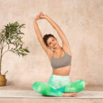 Buddha Stones Green Ink Wash Pattern Gym Leggings Women's Yoga Pants - image 14