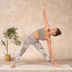 Buddha Stones White Brown Flowers Pattern Gym Leggings Women's Yoga Pants - image 10