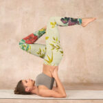 Buddha Stones Golden Green Leaves Colorful Flowers Gym Leggings Women's Yoga Pants - image 8