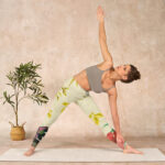 Buddha Stones Golden Green Leaves Colorful Flowers Gym Leggings Women's Yoga Pants - image 10