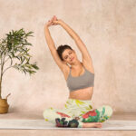 Buddha Stones Golden Green Leaves Colorful Flowers Gym Leggings Women's Yoga Pants - image 14