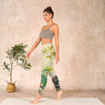 Buddha Stones Golden Green Leaves Colorful Flowers Gym Leggings Women's Yoga Pants - image 13