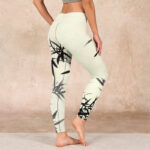 Buddha Stones Ink Painting Bamboo Leaves Print Sports Leggings Women's Yoga Pants - image 3