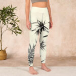 Buddha Stones Ink Painting Bamboo Leaves Print Sports Leggings Women's Yoga Pants - image 4