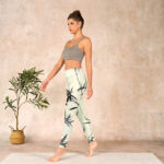 Buddha Stones Ink Painting Bamboo Leaves Print Sports Leggings Women's Yoga Pants - image 13