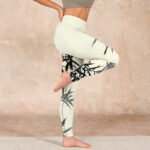 Buddha Stones Ink Painting Bamboo Leaves Print Sports Leggings Women's Yoga Pants - image 17