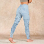 Buddha Stones Blue Flower Sketch Print Sports Leggings Women's Yoga Pants - image 5