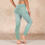 Buddha Stones Green Lotus Flower Print Sports Leggings Women's Yoga Pants - image 3