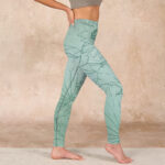 Buddha Stones Green Lotus Flower Print Sports Leggings Women's Yoga Pants - image 15