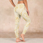 Buddha Stones Beige Flower Vine Print Gym Leggings Women's Yoga Pants - image 3
