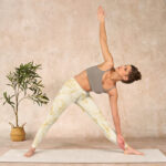 Buddha Stones Beige Flower Vine Print Gym Leggings Women's Yoga Pants - image 10