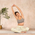 Buddha Stones Beige Flower Vine Print Gym Leggings Women's Yoga Pants - image 14
