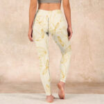 Buddha Stones Beige Flower Vine Print Gym Leggings Women's Yoga Pants - image 17