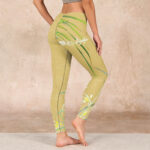 Buddha Stones Yellow Orchid Flowers Weeping Leaves Print Gym Leggings Women's Yoga Pants - image 3