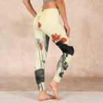 Buddha Stones Lotus Mountains House Print Gym Leggings Women's Yoga Pants - image 3