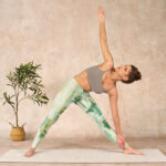 Buddha Stones Beige Green Tie Dye Print Exercise Leggings Women's Yoga Pants - image 10