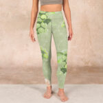 Buddha Stones Green Grapes Pink Roses Gym Leggings Women's Yoga Pants - image 2