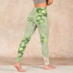 Buddha Stones Green Grapes Pink Roses Gym Leggings Women's Yoga Pants - image 5