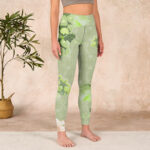 Buddha Stones Green Grapes Pink Roses Gym Leggings Women's Yoga Pants - image 4