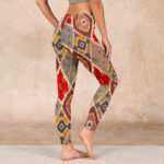 Buddha Stones Plaid Printed Gym Leggings Women's Yoga Pants - image 17