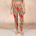 Buddha Stones Plaid Printed Gym Leggings Women's Yoga Pants - image 2