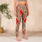 Buddha Stones Plaid Printed Gym Leggings Women's Yoga Pants - image 4