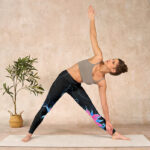 Buddha Stones Black Pink Blue Flowers Print Fitness Leggings Women's Yoga Pants - image 10