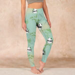Buddha Stones Bamboo Panda Print Gym Leggings Women's Yoga Pants - Aquamarine - US18，UK/AU22，EU50 (4XL) - image 1