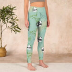 Buddha Stones Bamboo Panda Print Gym Leggings Women's Yoga Pants - image 4