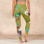 Buddha Stones Flying Cranes Auspicious Clouds Trees Print Gym Leggings Women's Yoga Pants - image 15