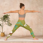 Buddha Stones Flying Cranes Auspicious Clouds Trees Print Gym Leggings Women's Yoga Pants - image 11