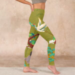 Buddha Stones Flying Cranes Auspicious Clouds Trees Print Gym Leggings Women's Yoga Pants - image 17