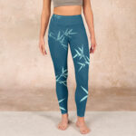 Buddha Stones Lush Turquoise Bamboo Panda Pattern Gym Leggings Women's Yoga Pants - image 2