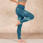 Buddha Stones Lush Turquoise Bamboo Panda Pattern Gym Leggings Women's Yoga Pants - image 16