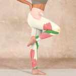 Buddha Stones Pink Tulip Flower Print Gym Fitness Leggings Women's Yoga Pants - image 16