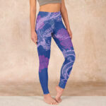 Buddha Stones Purple Dragon Phoenix Flowers Print Gym Leggings Women's Yoga Pants - SlateBlue - US18，UK/AU22，EU50 (4XL) - image 1