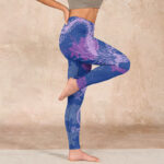 Buddha Stones Purple Dragon Phoenix Flowers Print Gym Leggings Women's Yoga Pants - image 16