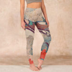 Buddha Stones Dunhuang Flying Apsaras Auspicious Clouds Print Fitness Leggings Women's Yoga Pants - Tan - US18，UK/AU22，EU50 (4XL) - image 1