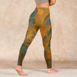 Buddha Stones Dark Goldenrod Mountain Print Fitness Leggings Women's Yoga Pants - image 5